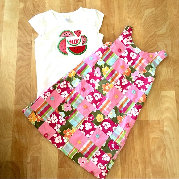 Baby Girl 6-12 Month Gymboree Pink Watermelon Fruit Print Tiered Top /& Shorts